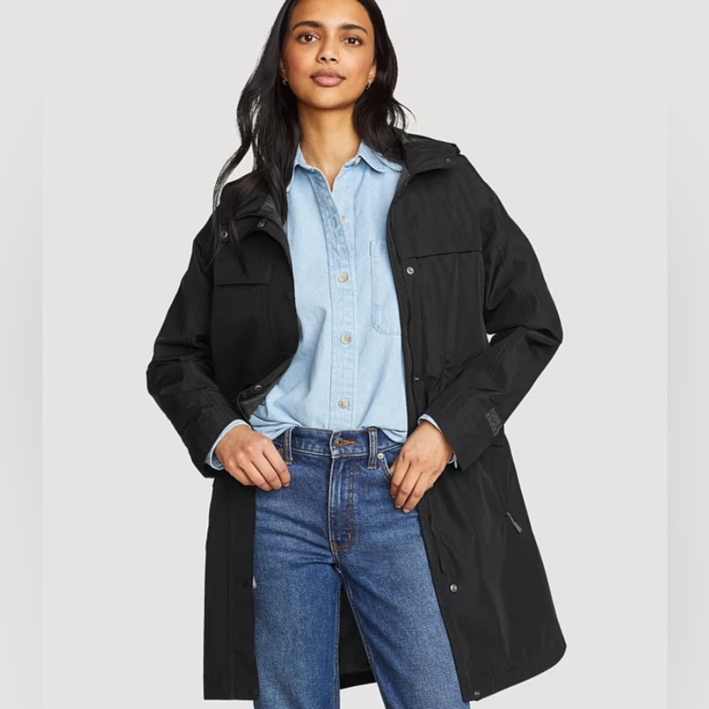 Eddie Bauer Rainfoil Trench coat small NWT